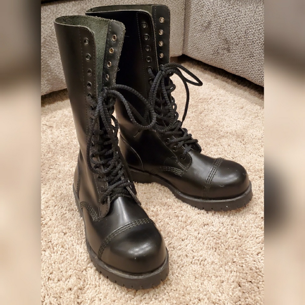 Leather Steel Toe Combat Boots